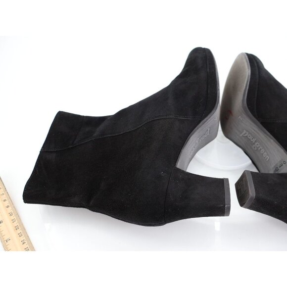 Paul Green Dottie Women's Boot Size 9.5 Mid Block Heel Black Suede Zip Up Bootie - Picture 7 of 11